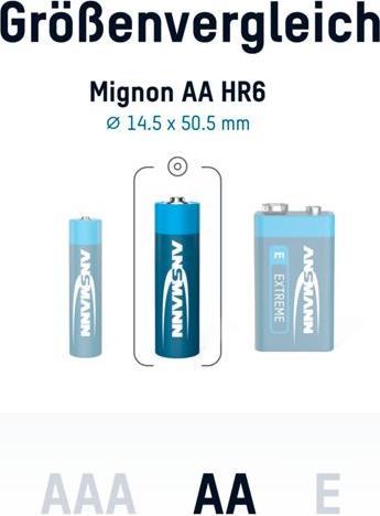 Productafbeelding Ansmann 4+4 Extreme Lithium AA Mignon LR 6 Grootverpakking (8 Pcs., AA, 2850 mAh)