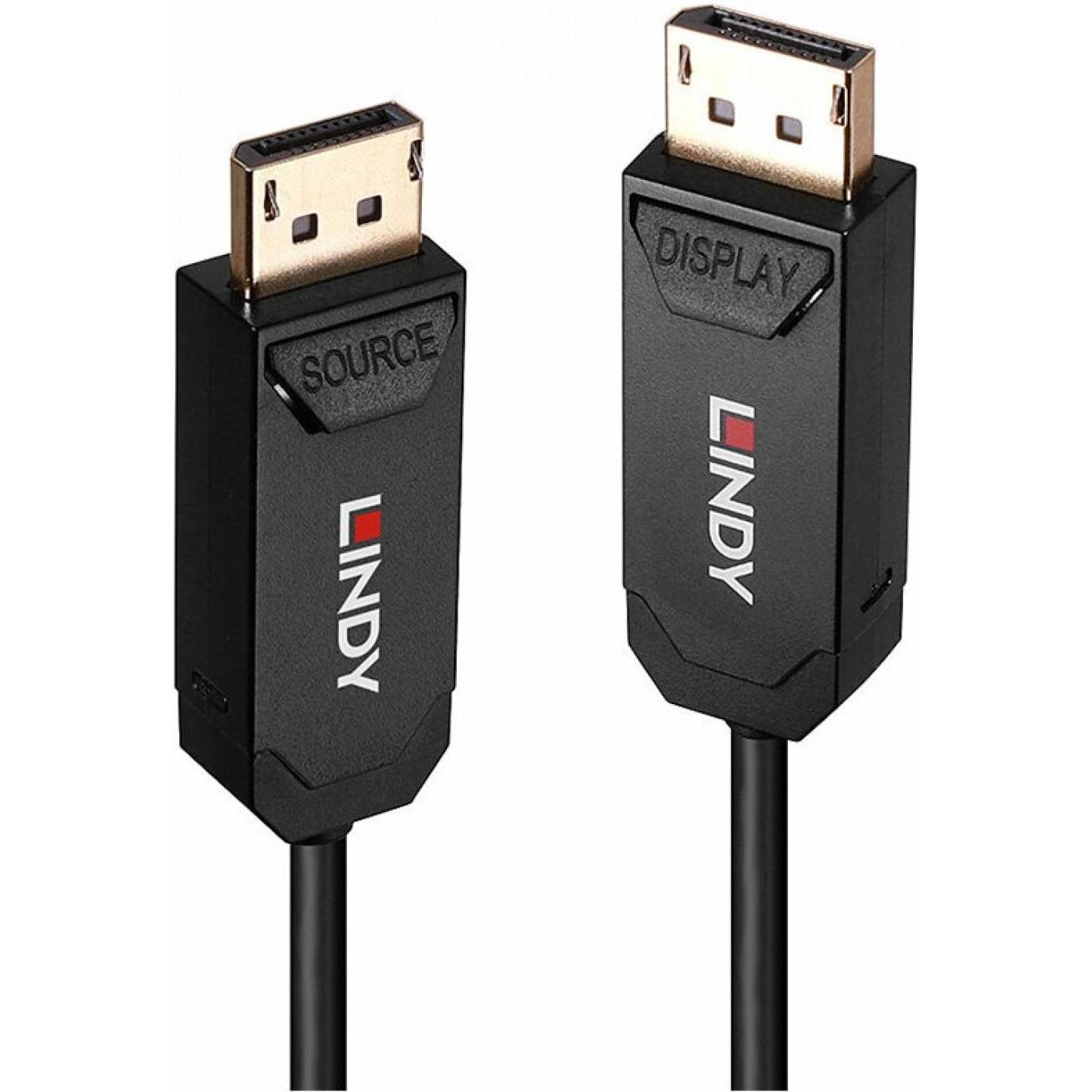 Thumbnail - Lindy 50m Fibre Optic Hybrid DP 2.0 UBHR10 Kabel 40Gbps, bis 8K60 (10 m, DisplayPort), Video Kabel