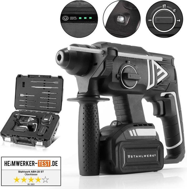 Produktbild Stahlwerk Akku Bohrhammer ABH-20ST Brushless 20V/4Ah 0 - 1350 min-1 SDS-plus