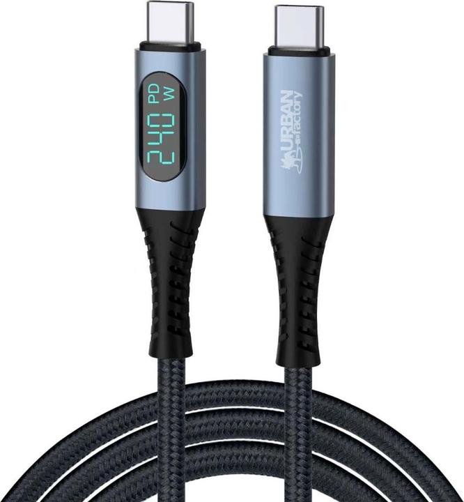 Urban Factory LEDEE : USB-4 (USB-C) 48V/5A 1.5M CÂBLE E-MARK 240W- 40 GBPS (1.50 m, 240 W)