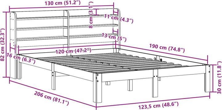 Actual product image vidaXL Bettgestell (200 x 200 cm)