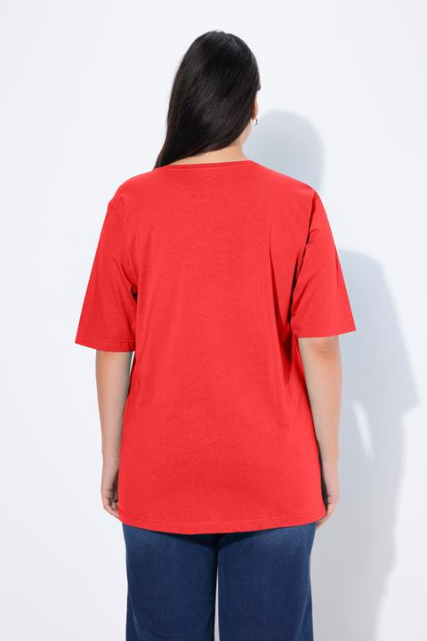 Actual product image Ulla Popken Basic Round Neck Short Sleeve Relaxed Fit Tee (60)