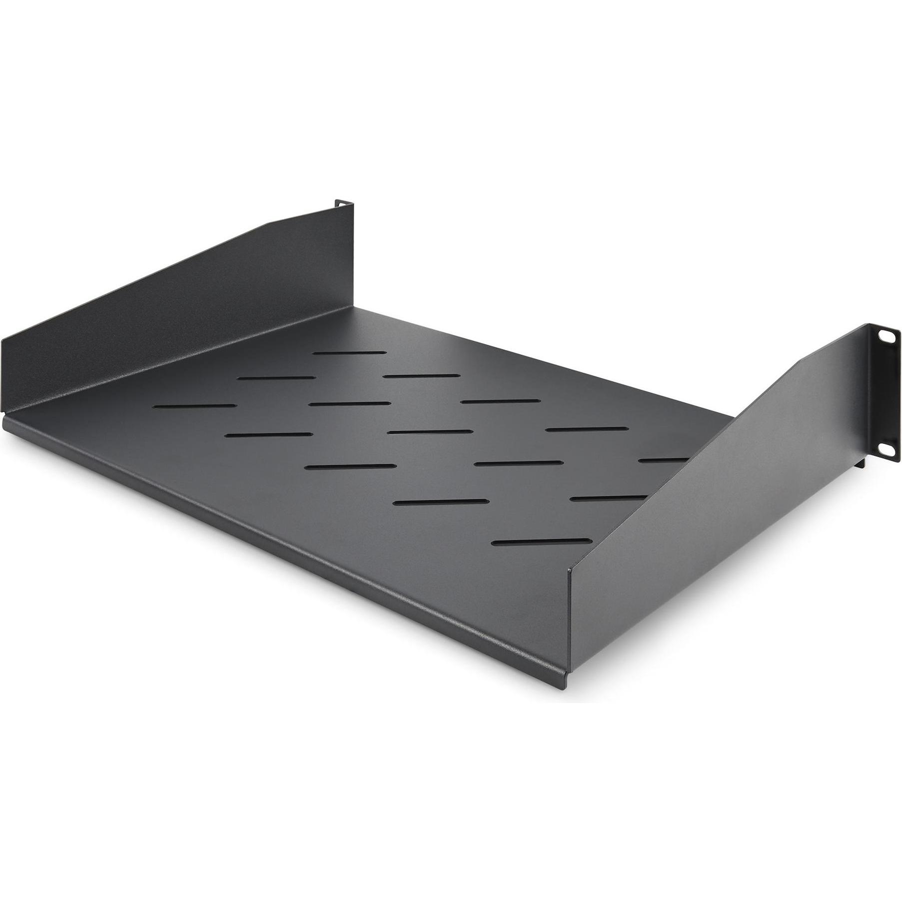 StarTech 2U Vented Rack Shelf, Serverschrank Zubehör, Schwarz