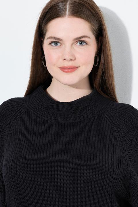 Produktbild Ulla Popken Pullover, Zopfmuster, Stehkragen, Langarm (60)