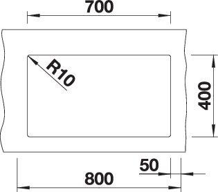 Actual product image Blanco Subline 700-U (Undermount sink, 73 cm, 46 cm)