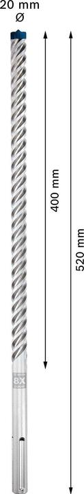 Produktbild Bosch Professional Zubehör EXPERT SDS max-8X Hammerbohrer, 20 x 400 x 520 mm (bis 20 Millimeter)