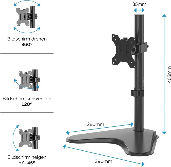 Produktbild Fellowes Freistehender Einzel Monitorarm Professional Series (Tisch, 32")