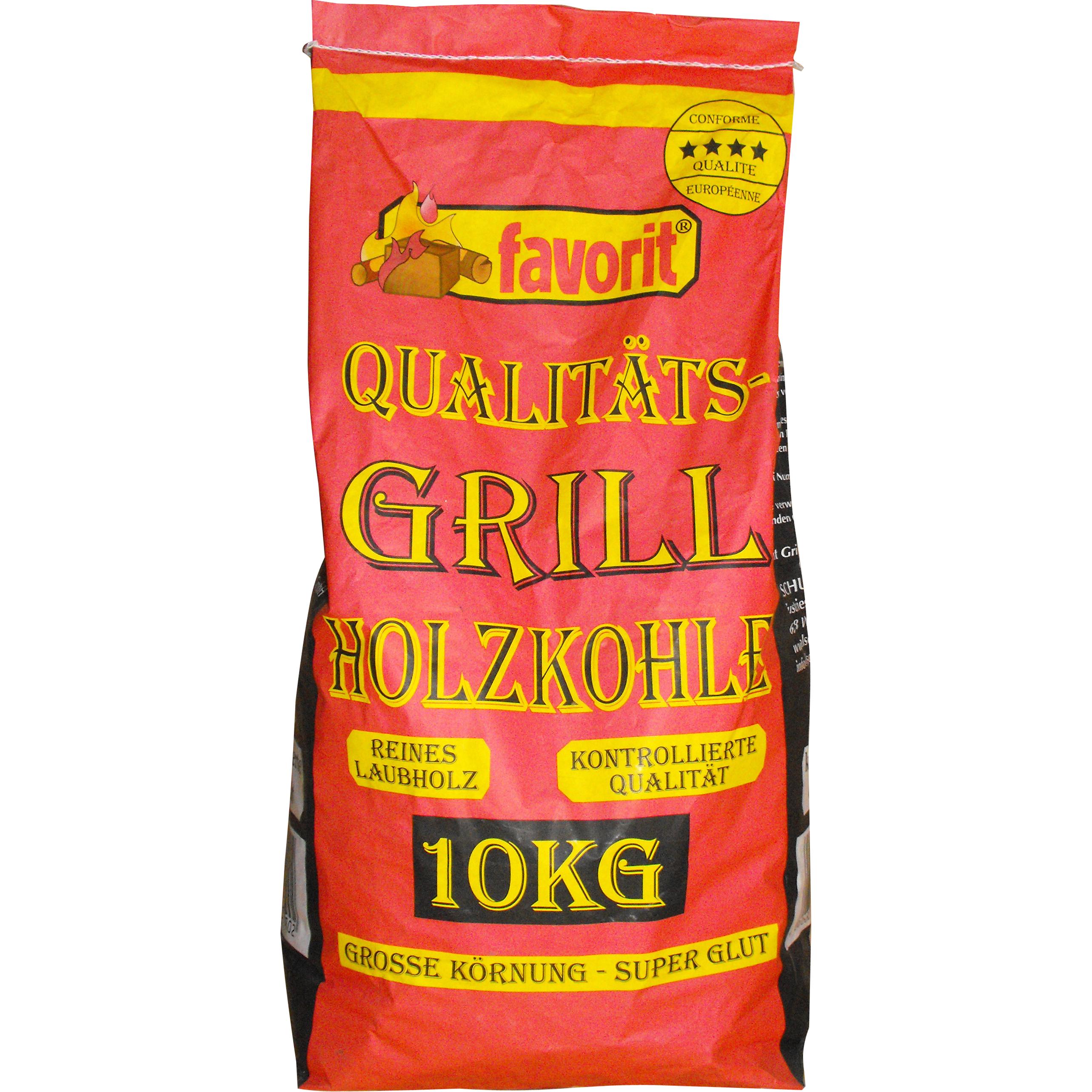 Favorit, Holzkohle, Grillkohle 10 kg Holzkohle aus Laubholz Kohle grosse Körnung lange Glut (10 kg)