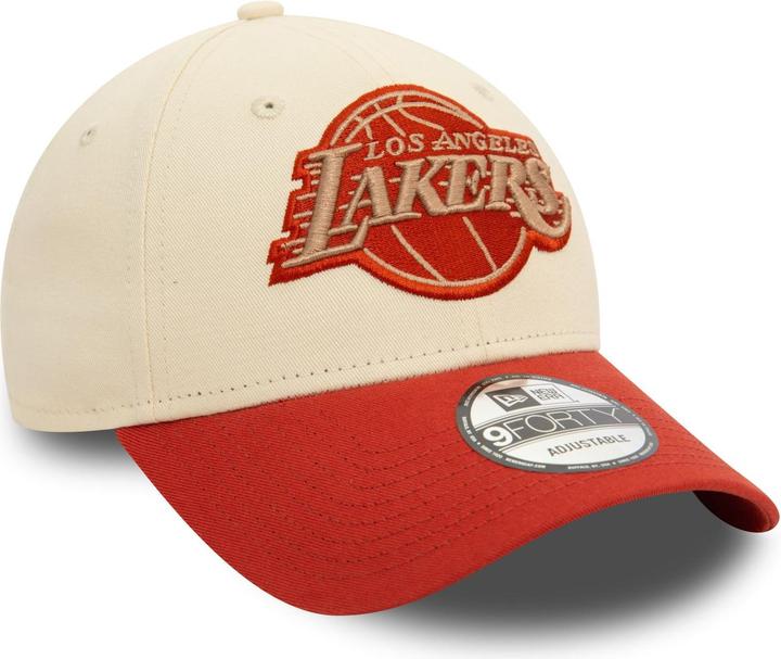Actual product image New Era Colour Block 9FORTY LA baseball cap - red and cream white