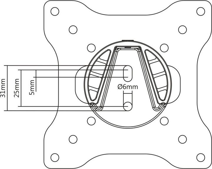 Actual product image Multibrackets Wall bracket up to 32", metal, black, max 15 kg (Wall, 15 kg, 9" - 32")