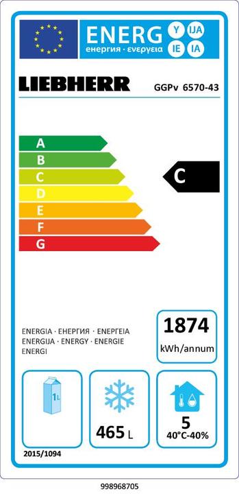 Energy Label Liebherr GGPv 6570 (Stand-alone, 465 l)