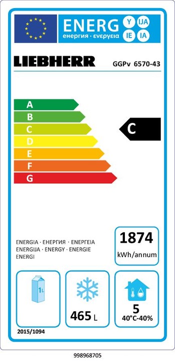 Energie-Label Liebherr GGPv 6570 (Freistehend, 465 l)