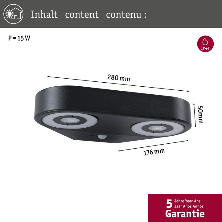 Actual product image Paulmann Silma outdoor wall light (600 lm, IP44)