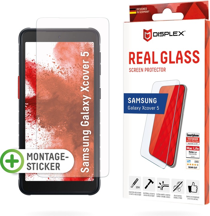 Actual product image Displex Real Glass, 2D Panzerglas (1 Piece, Samsung Galaxy Xcover 5)