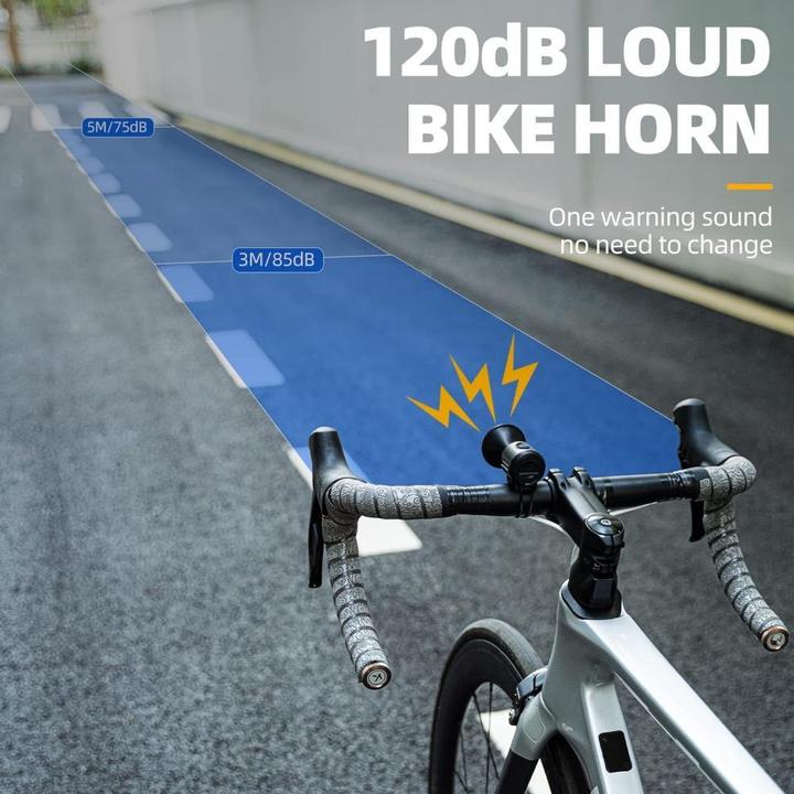 Actual product image Rockbros 34210002001 electronic bicycle bell - black