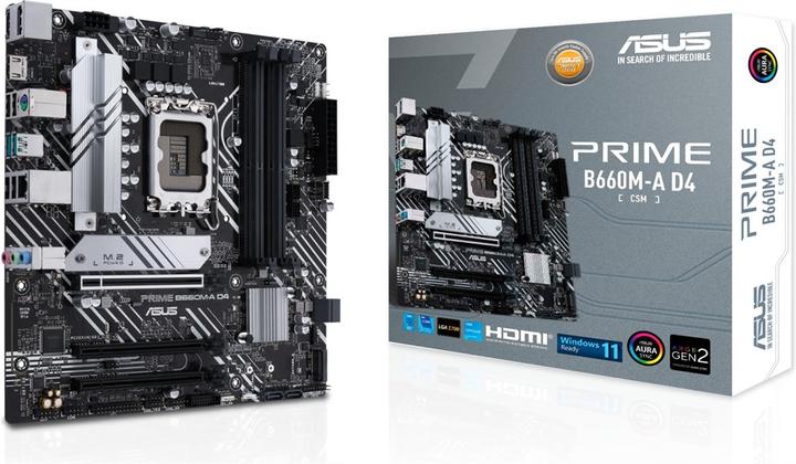 Actual product image ASUS MB PRIME B660M-A D4-CSM (Intel,1700,DDR4,mATX) (LGA 1700, Intel B660, mATX)