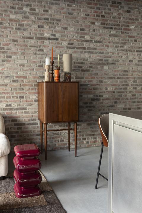 Actual product image Dutchbone Stool Stubby Bordeaux