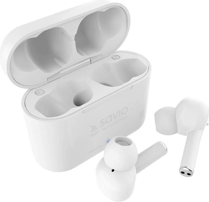 Productafbeelding Savio TWS-07 PRO Draadloze Bluetooth koptelefoon Koptelefoon Wit (4 h, Draadloze)