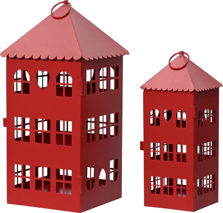 Actual product image Decoris Lantern red iron 23cm (1 piece)