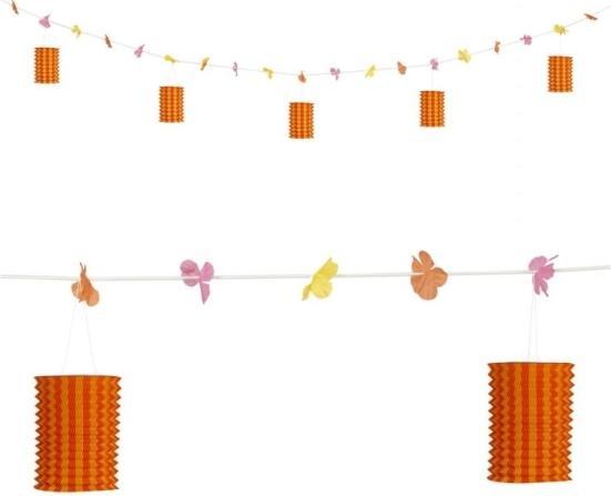 Immagine prodotto Widmann Ghirlanda di lanterne giallo-arancio con fiori 3 m
