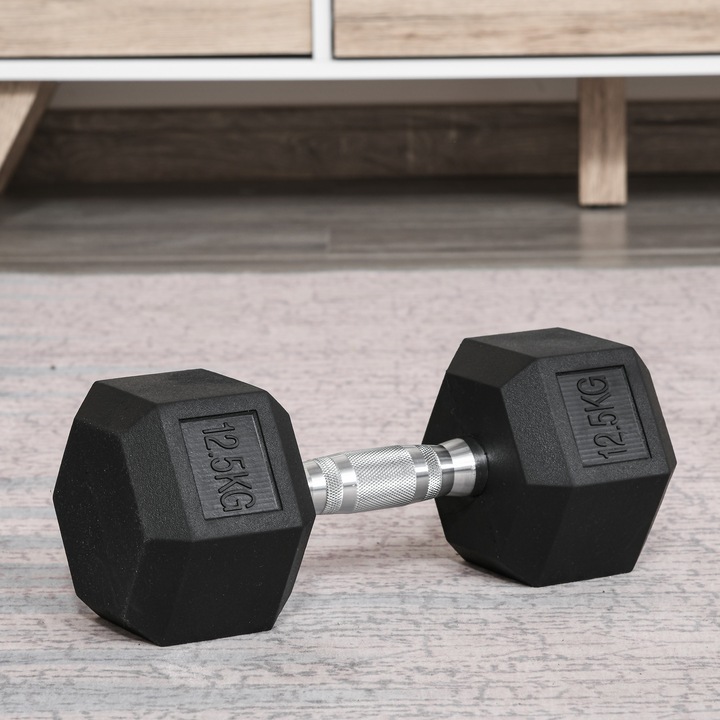 Image du produit Homcom Entraînement au poids des haltères, bras triceps et biceps, épaules, dos, poitrine (1 x 12.5 kg)