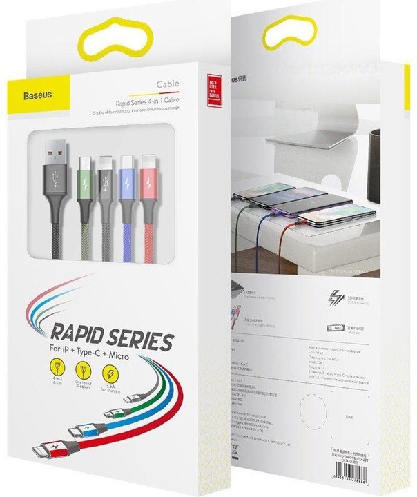 Actual product image Baseus 4in1 (1.20 m, USB 2.0)