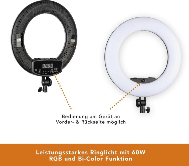 Actual product image Walimex pro LED Rainbow 60W RGBW Ring Luminaire (Ring light)