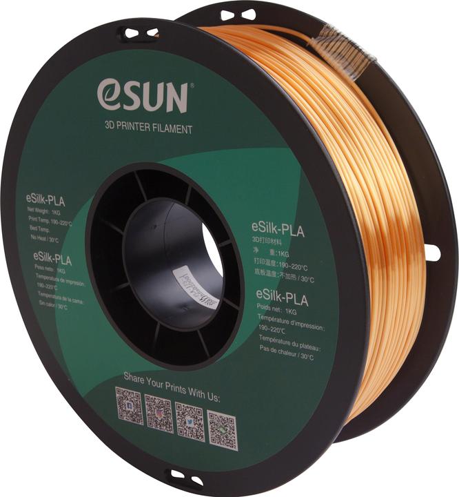 Productafbeelding eSUN EPLA-SILK 1,75mm GOUD 1kg 3D FILAMENT (PLA, 1.75 mm, 1000 g, Goud)