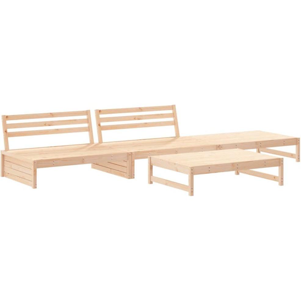 VidaXL, Gartenlounge, 4-tlg. Garten-Lounge-Set Massivholz Kiefer,Material
