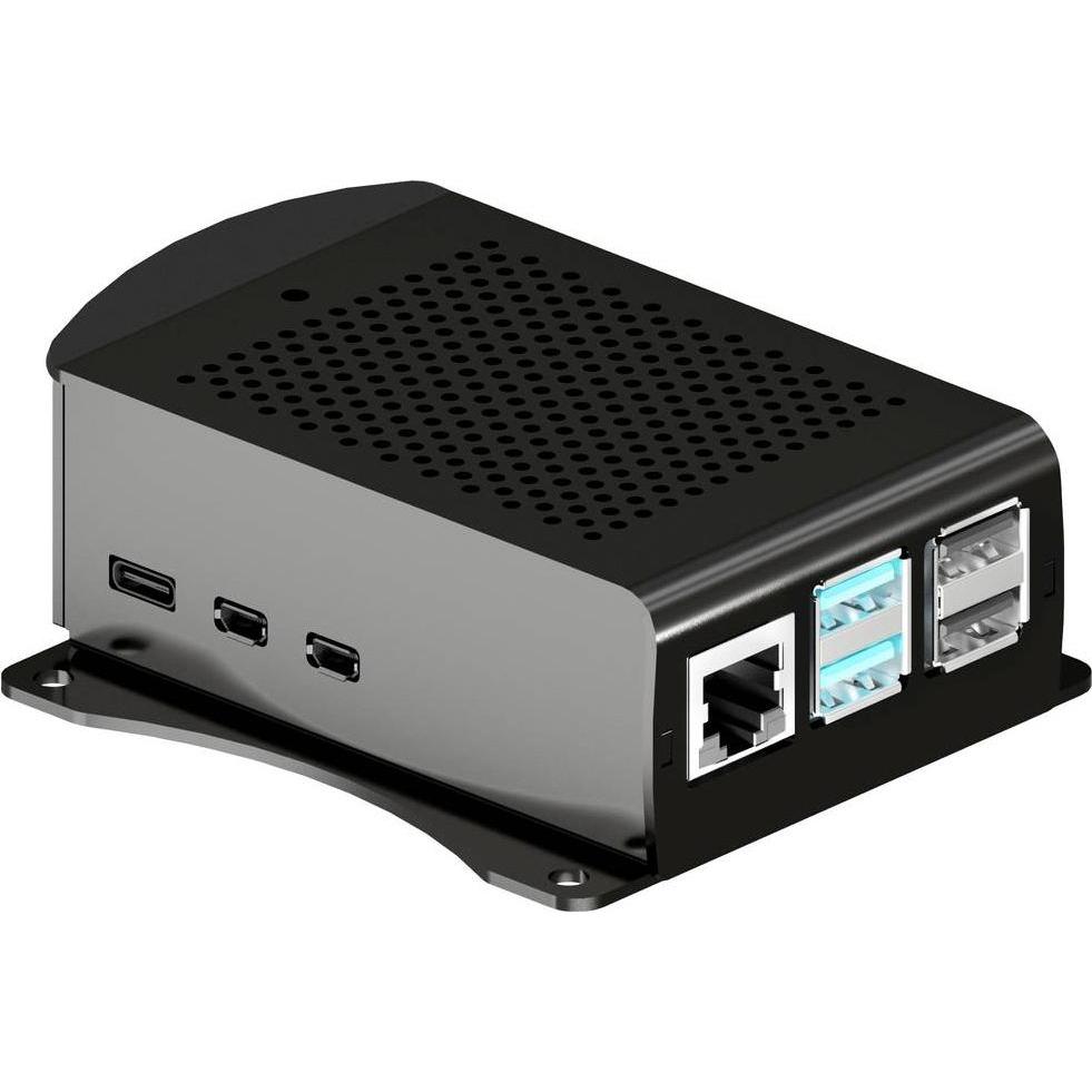 Joy-it RB-AlucaseP5-06B SBC-Gehäuse Passend für (Entwicklungskits): Raspberry Pi, Entwicklungsboard Zubehör, Schwarz