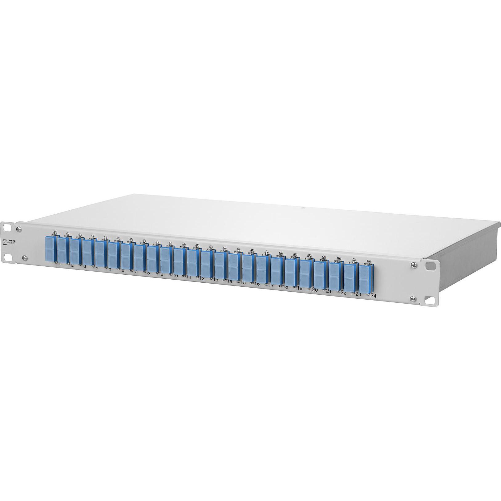 Metz Connect LWL-Patchpanel 24 Port SC-D 150259E224-E 1 HE, Server Zubehör, Grau