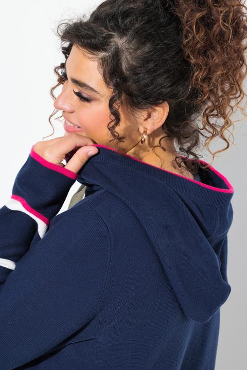 Produktbild Ulla Popken Pullover, Ringel, Farbakzente, Kapuze, Langarm (54)