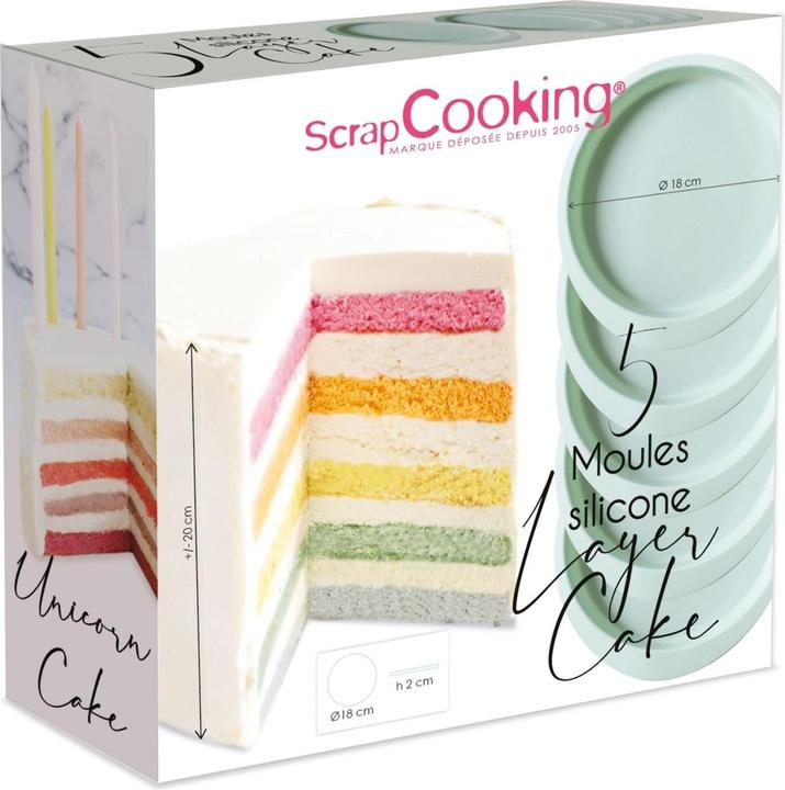 ScrapCooking 5 Silikonbackformen für Layer Cake (18.50 cm)