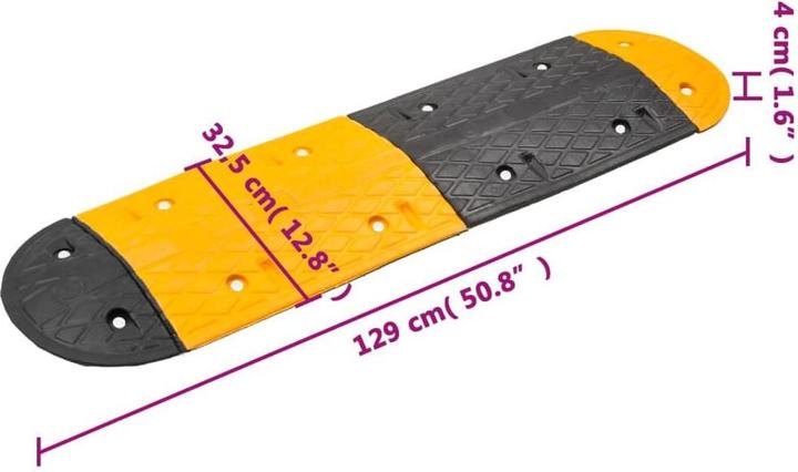 Image du produit vidaXL Bodenschwelle Gelb & 129 x 32,5 x 4 cm Gummi