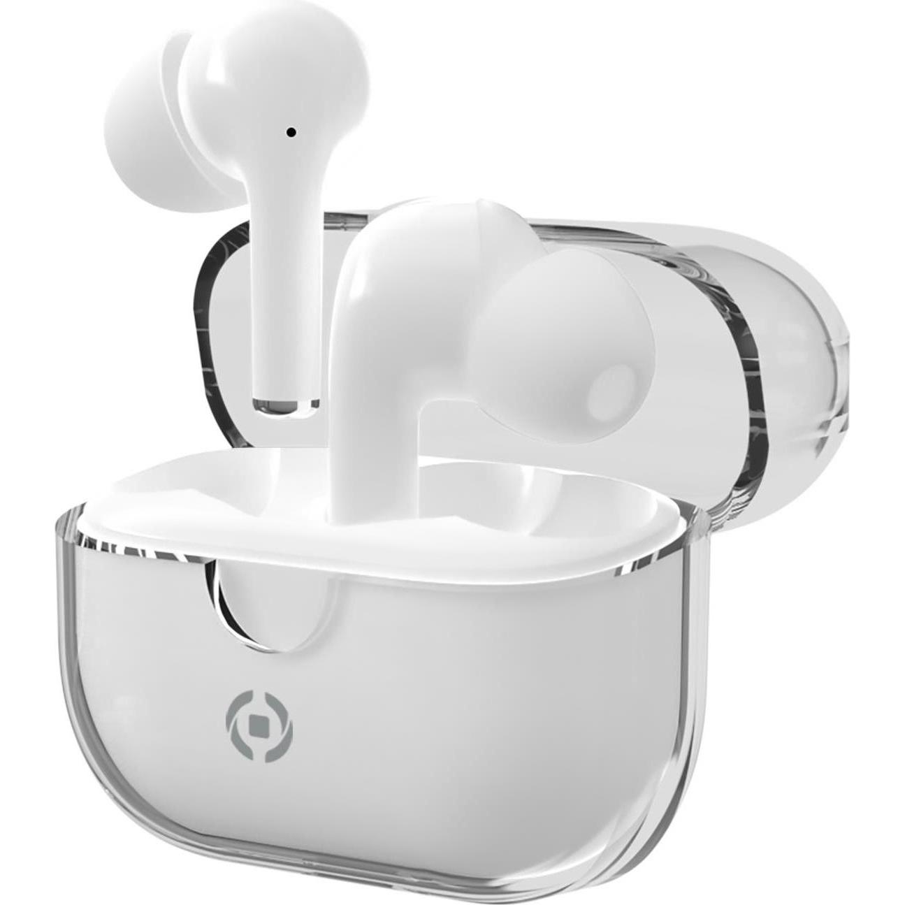 Celly Bianco/Nero Clear Cuffie True Wireless Stereo (Tws) In-Ear Musica E Chiamate Usb Tipo-C Bluetooth (Anc, 5 H, Senza Fili), Cuffie,