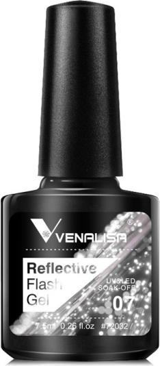 Immagine prodotto Venalisa Vernice Gel Riflettente Neon Disco Gel BD07 (Glitter argento, Smalto per unghie effetto gel)