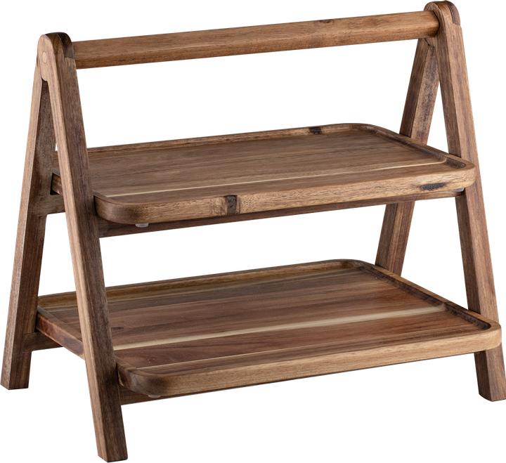 Actual product image Ladelle Gather acacia 2-storey serving tower