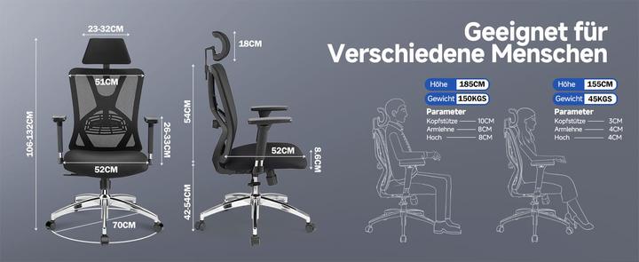 Produktbild Ticova Schreibtischstuhl mit Lendenwirbelstütze