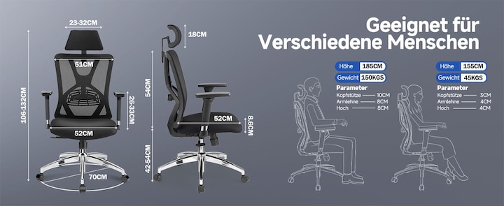 Image du produit Ticova Siège de bureau avec soutien lombaire