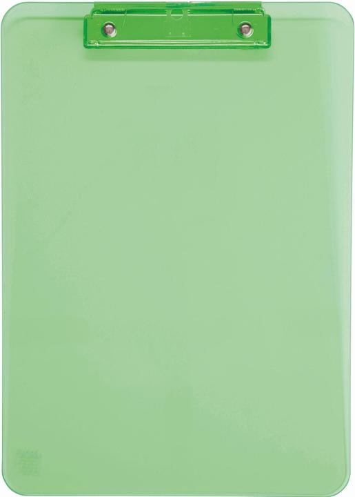 Image du produit Maul Planchette à pince fluo, DIN A4, vert transparent en plastique, pince plate à étrier nickelé (22,6 x 31,8 cm)
