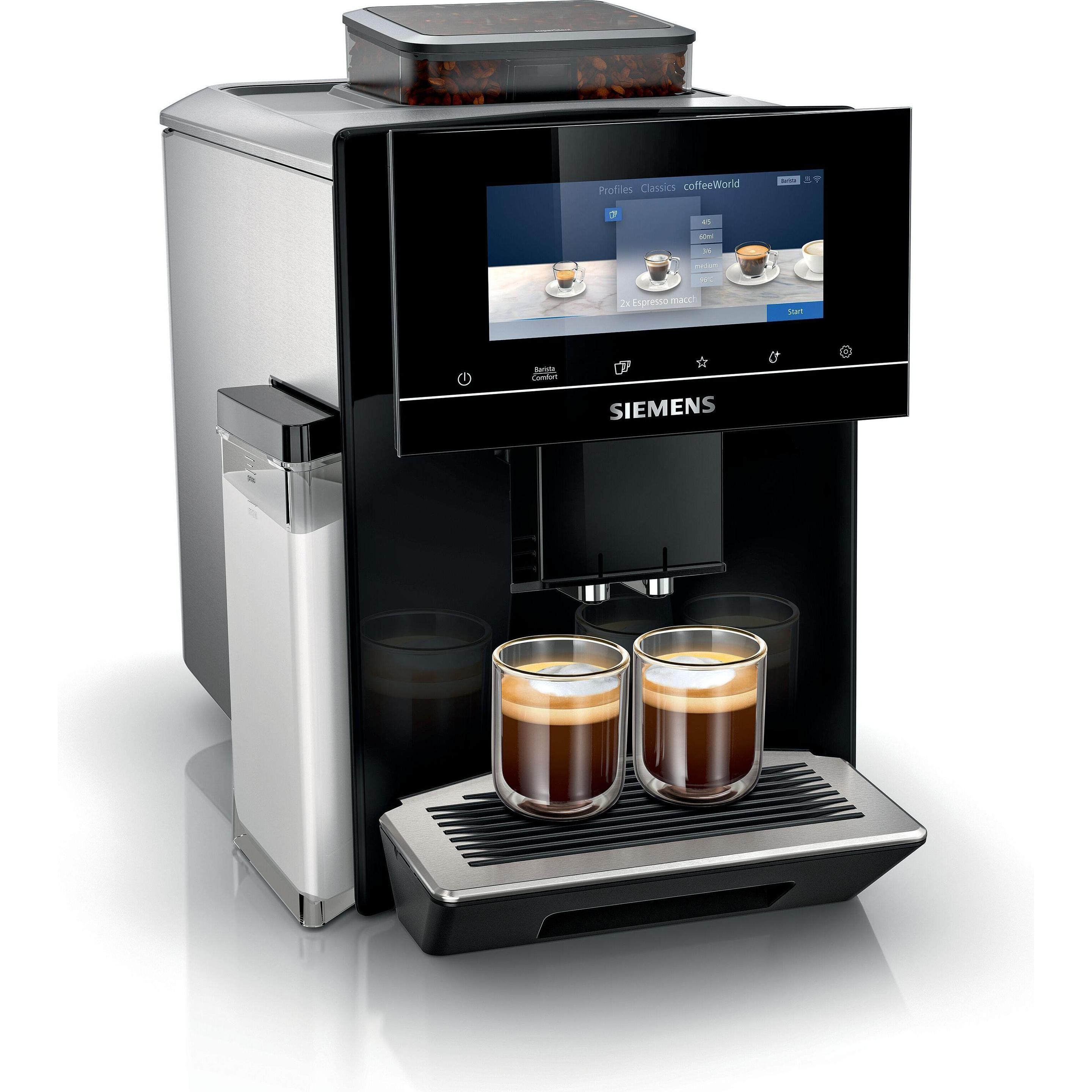 Siemens Macchina per caffè espresso TQ 903R09, Macchina da caffè automatica, Argento, Nero