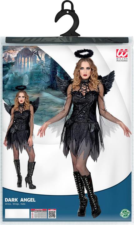 Produktbild Widmann Dunkler Engel Damenkostüm Kleid, Flügel, Heiligenschein (L)