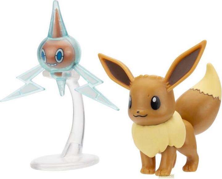 Actual product image Jazwares Pokémon Battle Figure Set figures 2-pack Eevee #4, Rotom 5 cm