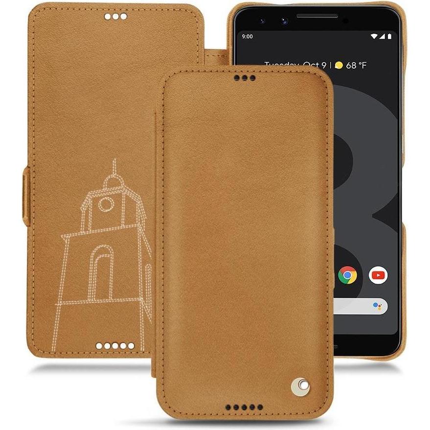 Noreve Lederschutzhülle horizontal (Google Pixel 3 XL), Smartphone Hülle, Braun