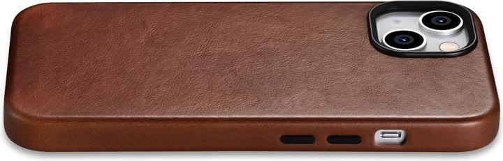 Actual product image iCarer Oil Wax Premium Leather Case iPhone 14 Plus Magnetic Leather Case with MagSafe Brown (WMI1422 (Apple iPhone 14 Plus)
