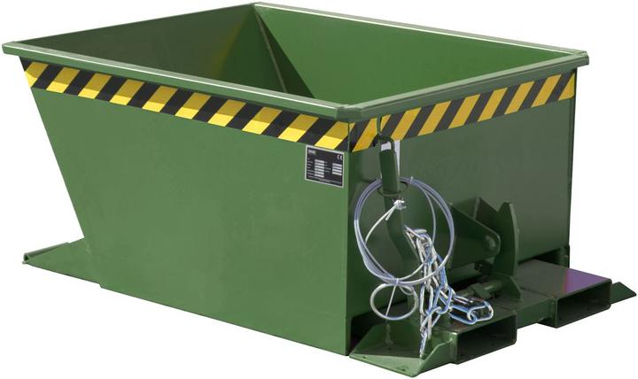 Image du produit eurokraft pro Benne basculante pour chariot, volume 0,3 m³, vert RAL 6011. (300 l)