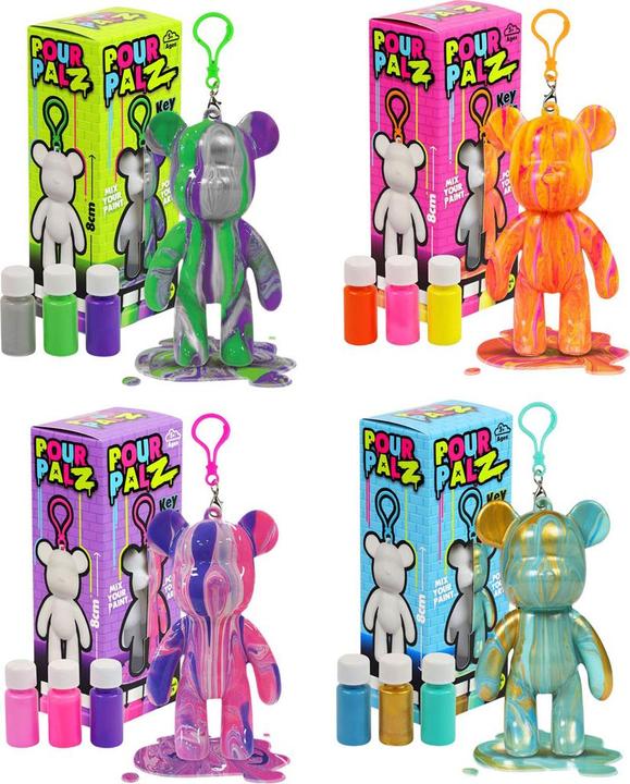 Produktbild Pour Palz DIY Mini Paint Bear w/keychain, ast.4, CDU