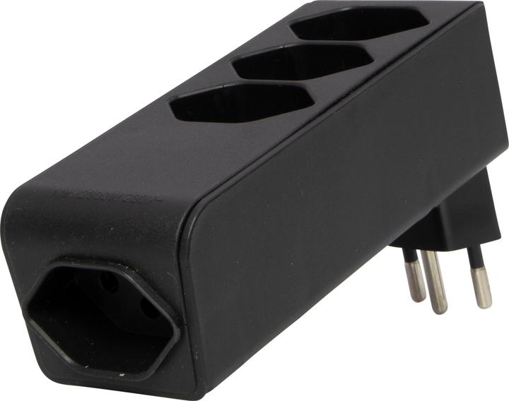 Produktbild Brennenstuhl cleverLINE Abzweigstecker 3+1 fach schwarz, drehbar bis 300° (ohne Aufhänger) *CH* (Typ 13, 4 x)