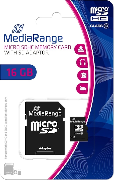 Produktbild MediaRange MR958 memory card MicroSDHC Class 10 (16 GB, microSDHC, U3, UHS-I)