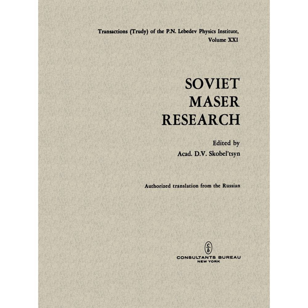 Soviet Maser Research, Fachbücher von D. V. Skobel tsyn
